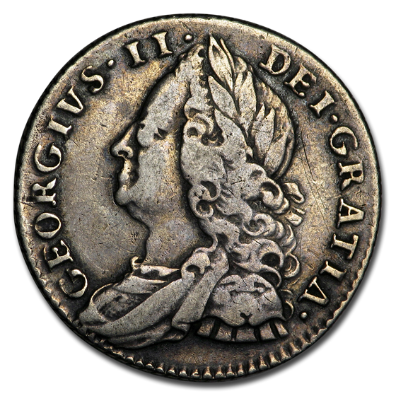 1757 Great Britain Silver 6 Pence George II Fine 1757 Great Britain Silver 6 Pence George II Fine